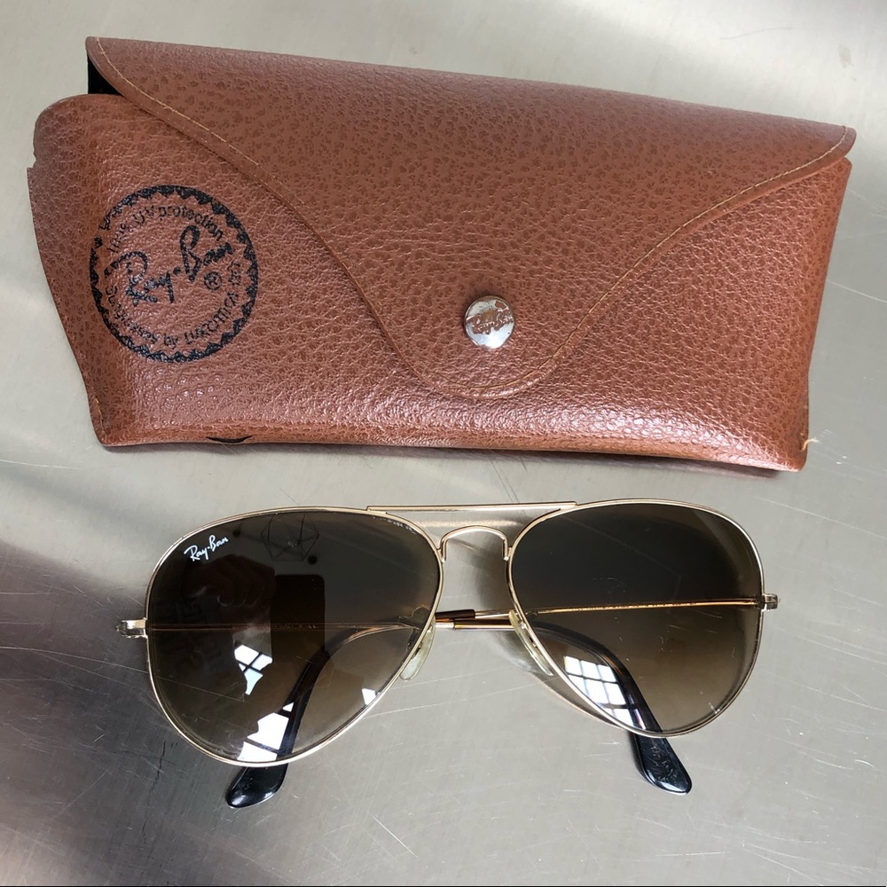 Ray-Ban | Gold & Brown Gradient Aviator Sunglasses